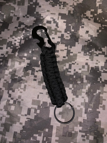 Keychain Ring Paracord Cord Rope Black